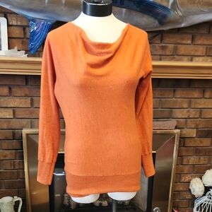 Talbots Pure Merino Wool Orange Sweater Size Medium Fall Halloween Autumn Luxury